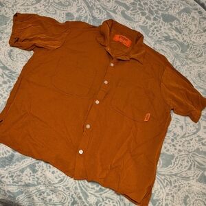 Casual Rust Button-Down Shirt
